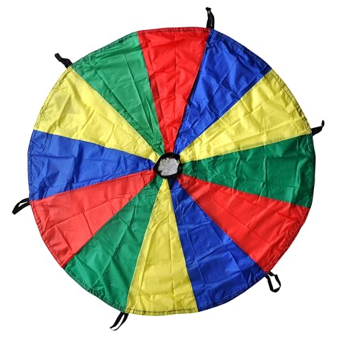 GSi Kids Play Parachute Rainbow Toy Tent Game for Children Gymnastic Cooperative Play and Outdoor Playground Activities (Rainbow 6 Feet) - Image 1