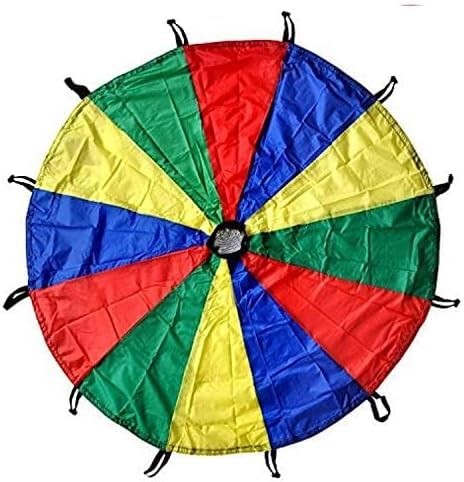 GSi Kids Play Parachute Rainbow Toy Tent Game for Children Gymnastic Cooperative Play and Outdoor Playground Activities (Rainbow 6 Feet) - Image 4