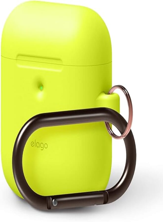 Elago حافظة تعليق من Elago (متوافقة مع AirPods 1 و2) بلون أصفر نيون -result.feed.gl_electronics-size