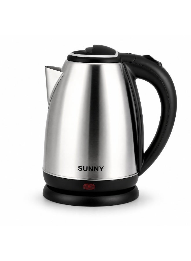 Sunny Stainless Steel Electric Kettle – 2.0L Fast Boil with Auto Shut-Off, 360° Swivel Base, Indicator Light, and Matt Finish – 2000W, 220V | Stylish & Safe Water Boiler for Home or Office Use - Image 1