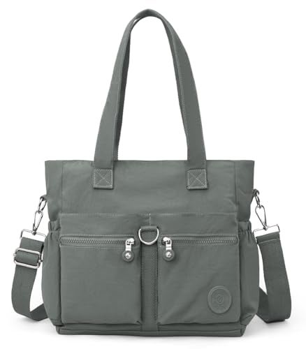Collsants Tote Bag for Women Nylon Purse and Handbags Tote Purse Crossbody Bag Messenger Bag (grey) - Image 1