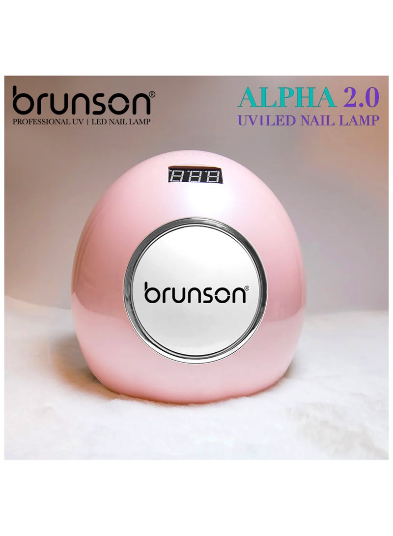 brunson ضوء UV لطلاء الأظافر الجل برونسون محمول ألفا 2.0 مصباح أظافر LED UV 54W مع 5 إعدادات مؤقت و36 ضوء LED UV مجفف أظافر سهل وسريع لطلاء الأظافر الأكريلي والجل مع مستشعر تلقائي وشاشة LCD - Image 4