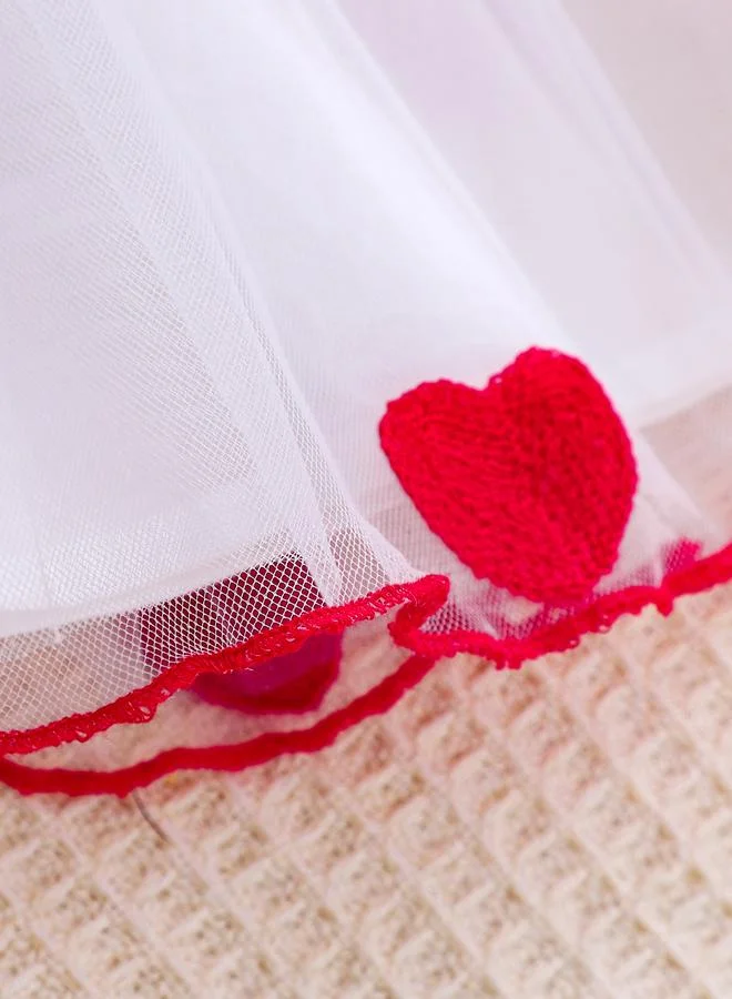 Take Two Take Two Girls Bow Decor Heart Mesh Dress