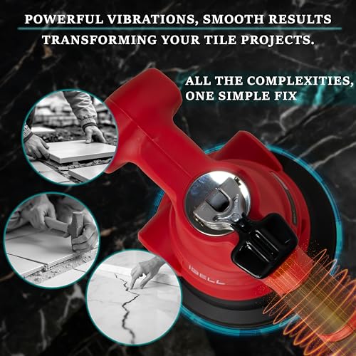 iBELL أداة اهتزاز بلاط IBELL CT 20-60 20V، 15000 دورة في الدقيقة، بلا سلك مع بطارية 2AH وشاحن + صندوق BMC، أحمر، أسود - Image 3