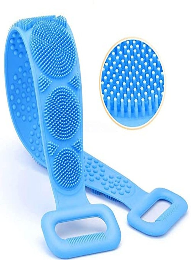 GLAMAXY Silicone Back Scrubber for Shower Soft Bath Belt Scrubber Eco-Friendly Durable Exfoliating and Removing Impurities Maintaining Skin Vitality (Blue) - Image 1