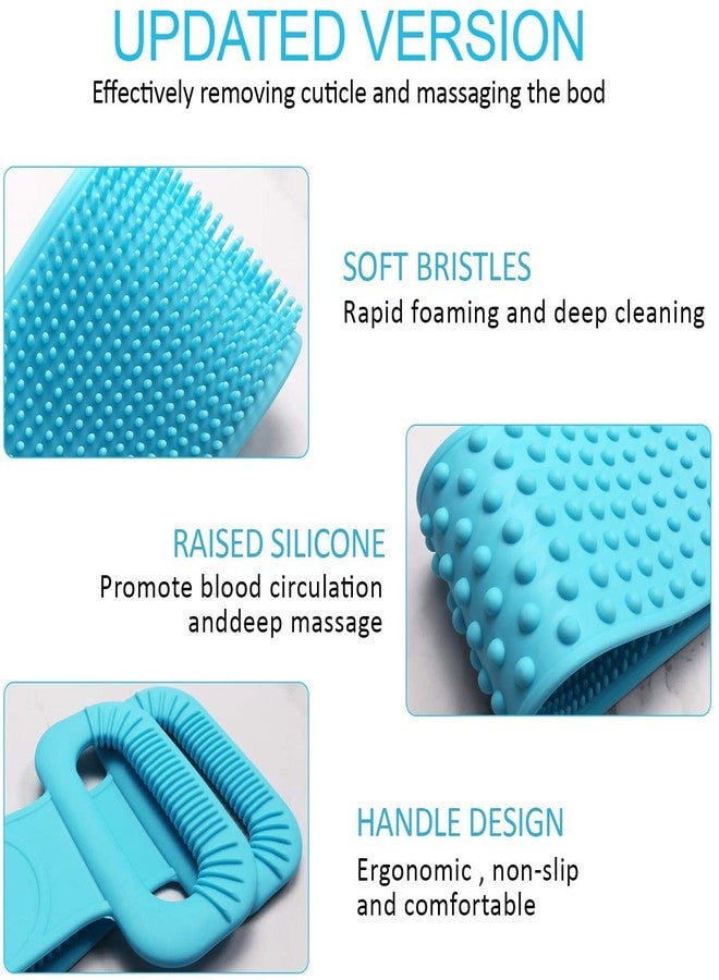 GLAMAXY Silicone Back Scrubber for Shower Soft Bath Belt Scrubber Eco-Friendly Durable Exfoliating and Removing Impurities Maintaining Skin Vitality (Blue) - Image 2