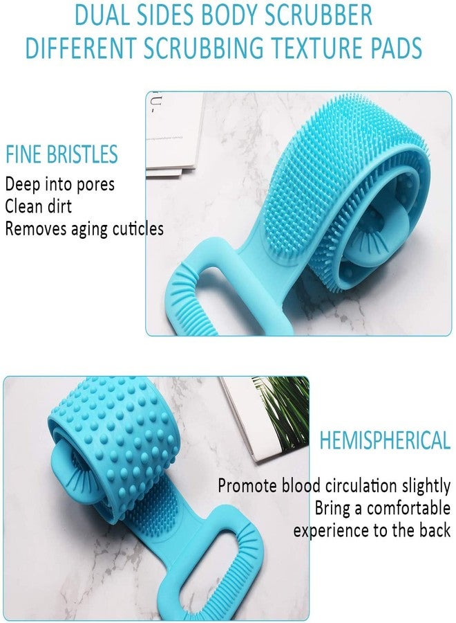 GLAMAXY Silicone Back Scrubber for Shower Soft Bath Belt Scrubber Eco-Friendly Durable Exfoliating and Removing Impurities Maintaining Skin Vitality (Blue) - Image 5