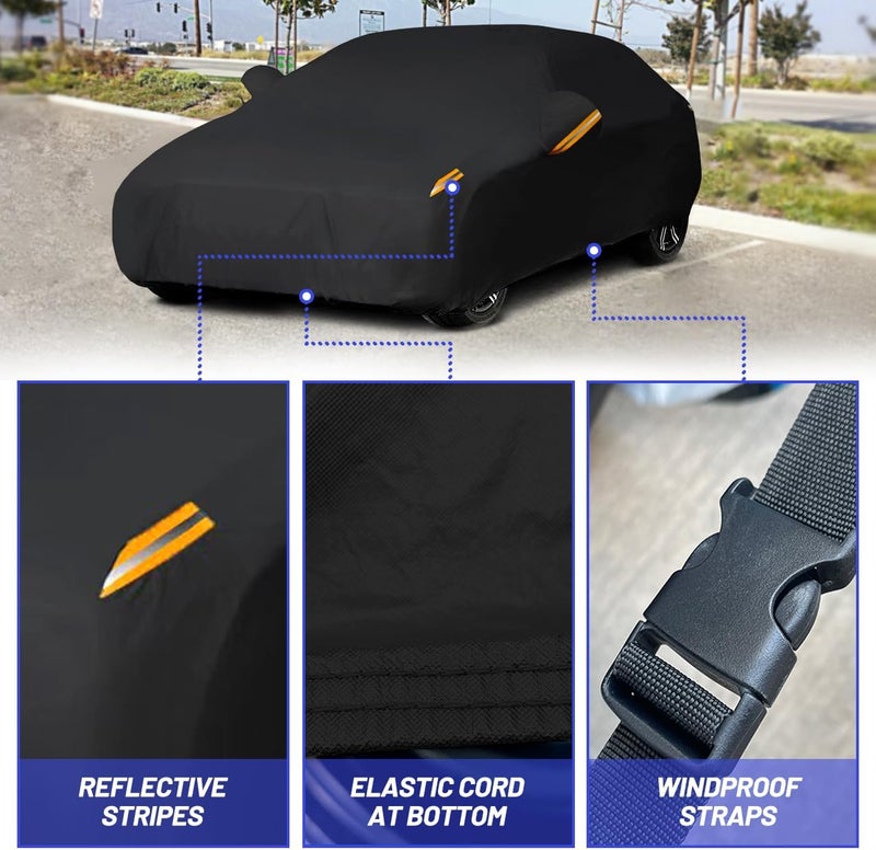 MORNYRAY Waterproof Car Cover for Sedan (194-206 inch) - All Weather Protection - Image 2