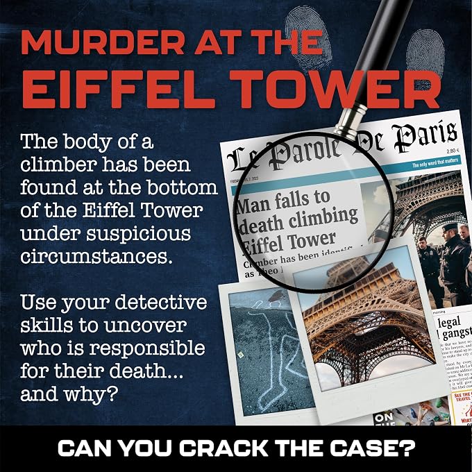 Lucky Egg MMC Death in the Eiffel Tower  Thrilling Murder Mystery Games for Adults in Paris  22 Realistic Evidence Pieces, 150 Min Gameplay (3/5 Difficulty)  Cold Case Files Game for 1-10 Players - Image 2