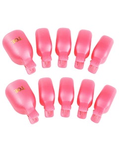 Yueton yueton Pack of 10 Reusable Toenail Nail Art Soak Off Cap Clip Remover Tool (Pink) 