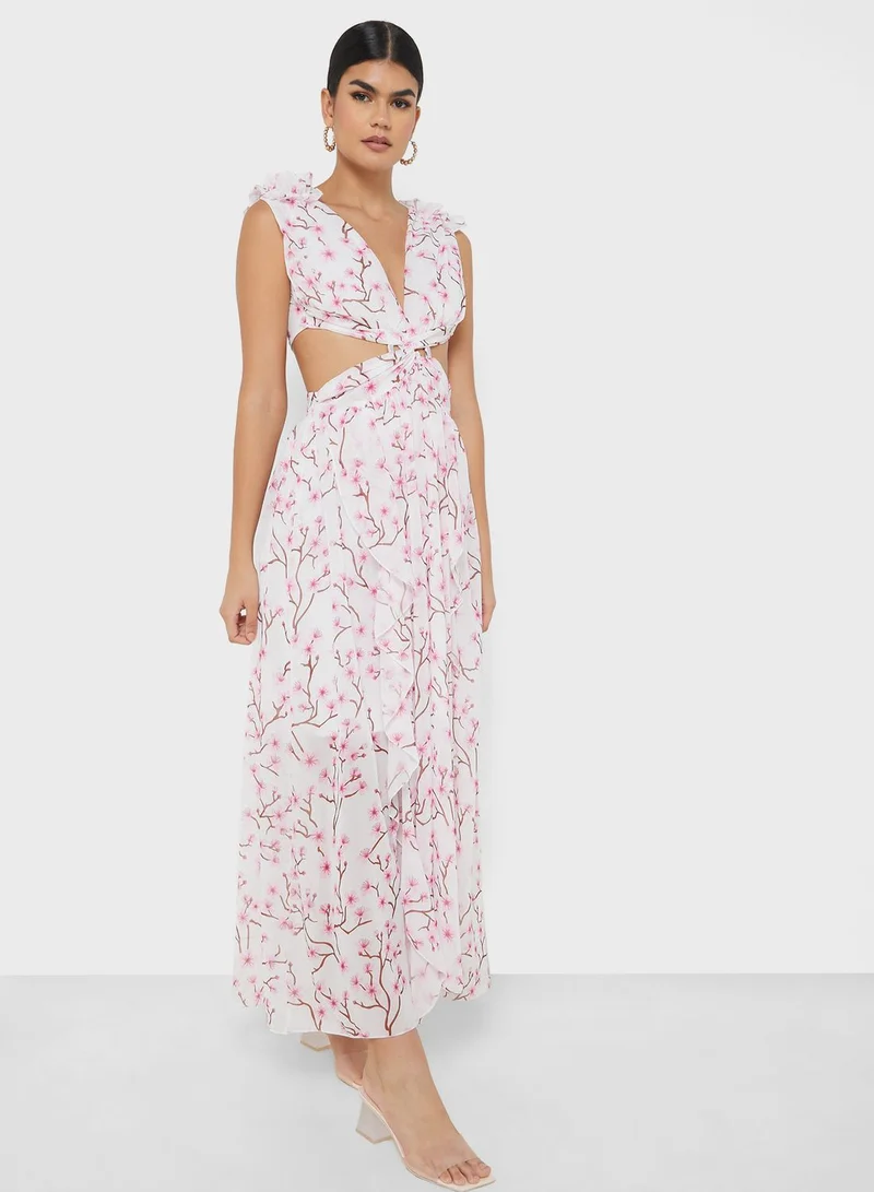 ELLA Floral Cutout Maxi Dress