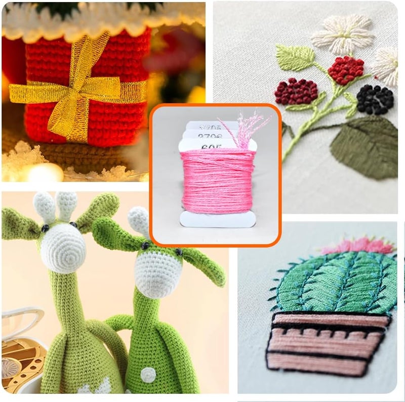 Renashed Embroidery Floss Thread Kit 100％ Cotton Floss Bobbins and Cross Stitch Kit Bracelets Floss Crafts Floss (50 Color) - Image 5