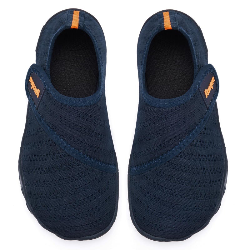 Racqua Boys Water Shoes Kids Girls Breathable Beach Shoes Quick Dry Outdoor Sports Lightweight Non-Slip Swim Pool Shoes Navy/Orange Big Kid 3 - Image 5