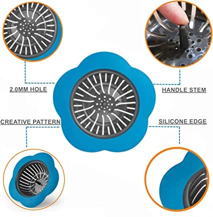 DANSR DANSR Sink Strainer for Kitchen Sink Drain Silicone Sink Stopper Garbage Disposal Drain Stopper 45 Diameter Blue  - Image 5