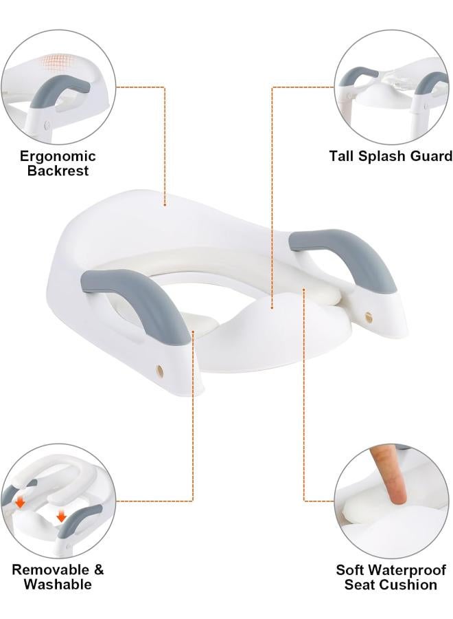 Adjustable Kids Toilet Training Seat with Step Stool – Anti-Slip Foldable Potty Seat (Grey) - Image 4