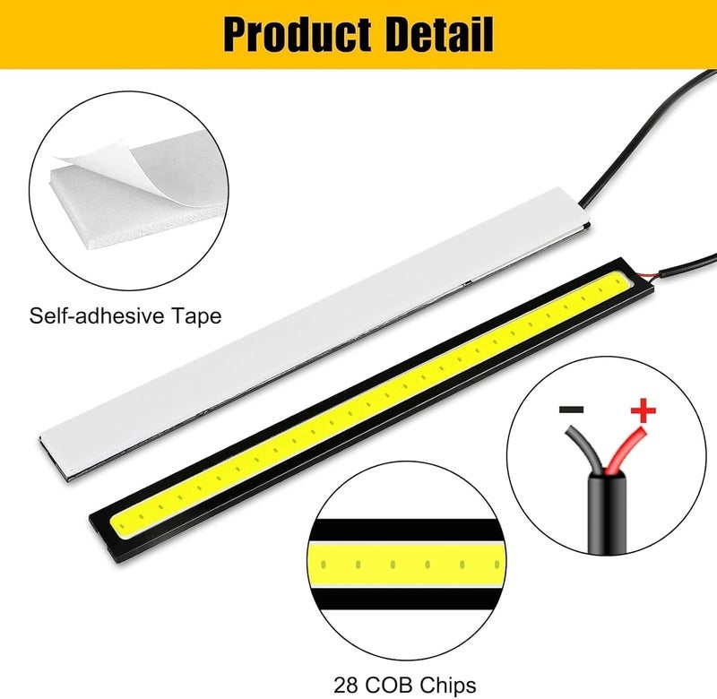 Linkstyle 12PCS Daytime Running Light, Super Bright 12V LED Strip Lights for Vehicles - Image 4