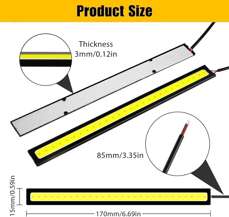 Linkstyle 12PCS Daytime Running Light, Super Bright 12V LED Strip Lights for Vehicles - Image 3
