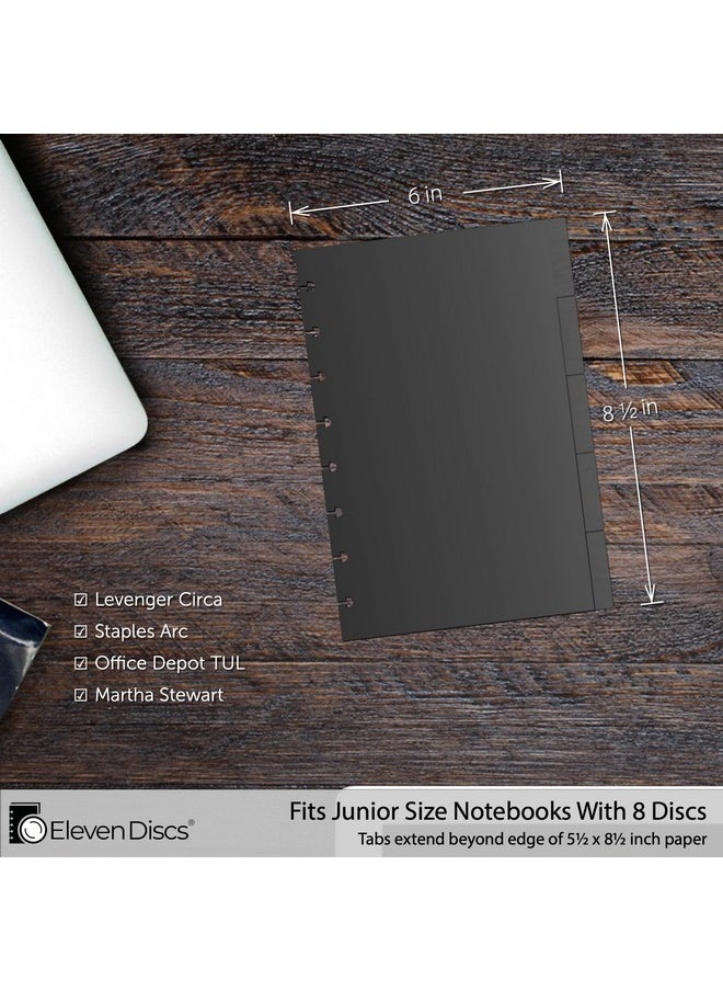 Eleven Discs - Junior Poly Tab Dividers For Discbound Notebooks Fits Circa Arc Tul (Black Semitransparent Set Of 5) - Image 1