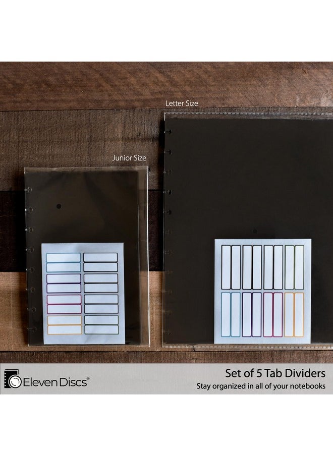 Eleven Discs - Junior Poly Tab Dividers For Discbound Notebooks Fits Circa Arc Tul (Black Semitransparent Set Of 5) - Image 1