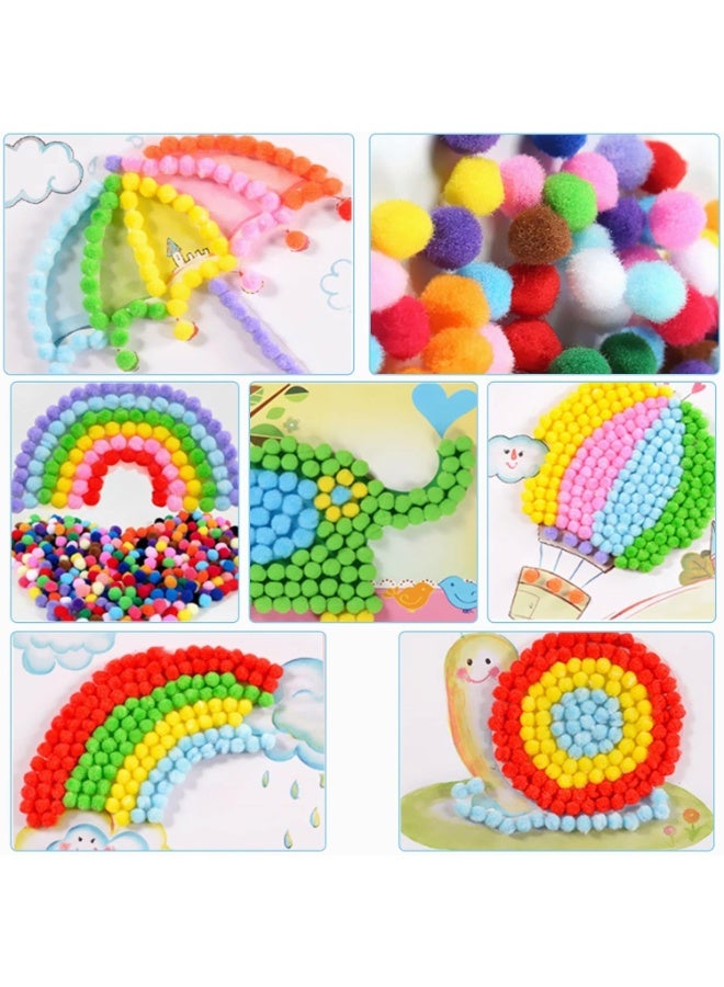 كرات شعر ملونة، 2000 قطعة، 1 سم، كرات بوم بوم متنوعة الألوان، أعمال فنية وحرفية، كرات بوم بوم ناعمة لأعمال يدوية إبداعية، ديكورات، مشاريع حرفية للأطفال - Image 2