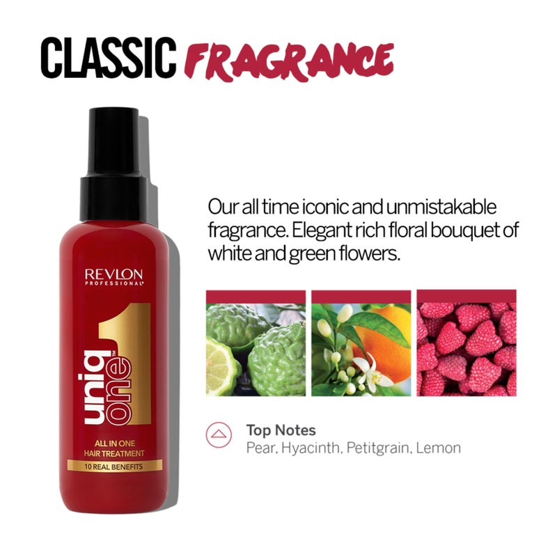 REVLON PROFESSIONAL UniqOne Moisturizing Leave-In Treatment, Repair For Damaged Hair, Classic Fragrance, 5.1 Fl Oz/150 ml (Pack of 1) - Image 5
