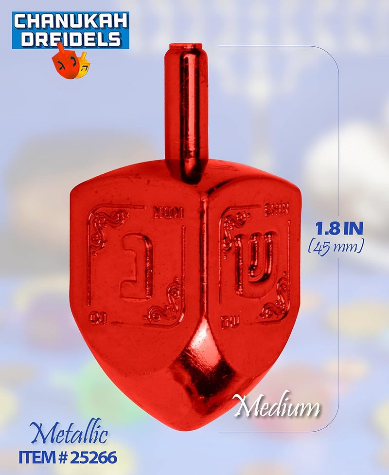 Izzy 'n' Dizzy Hanukkah Multicolor Metallic Dreidel (Pack of 10) - Medium - Image 2