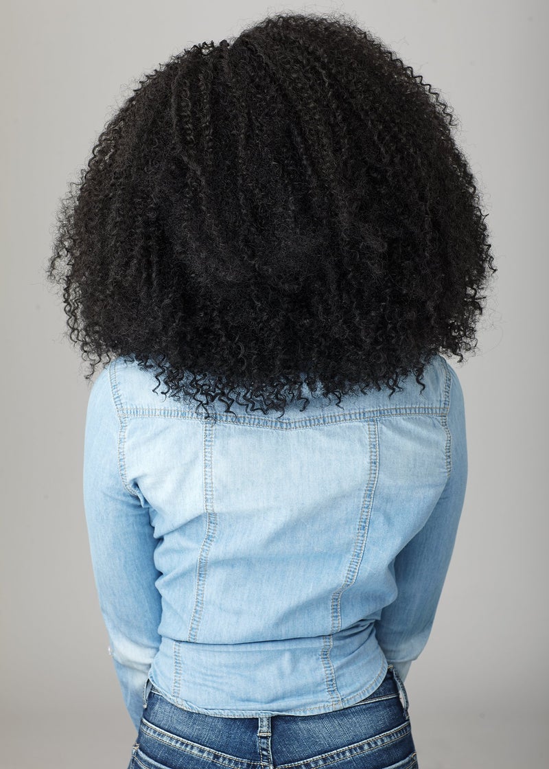 Sensationnel Curls Kinksandco Lace Wig - The Game Changer Wide Lace Part Wig With Natural Preplucked Hairline for Natural 3C to 4C Hair Textures (1B OFFBLACK) - Image 4