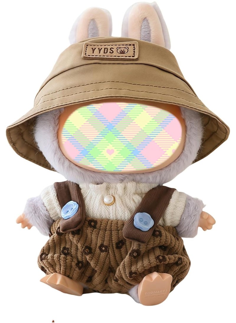BRIXSPARK Doll Clothes for 17cm Labubu - Outfit Set Doll Clothes Accessories for Labubu - Fashion Hat and Overalls Outfit Set,Luxury Cute Doll Clothing(No Doll,Just Clothes)  - Image 1