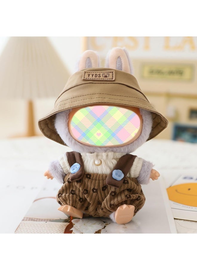 BRIXSPARK Doll Clothes for 17cm Labubu - Outfit Set Doll Clothes Accessories for Labubu - Fashion Hat and Overalls Outfit Set,Luxury Cute Doll Clothing(No Doll,Just Clothes)  - Image 2