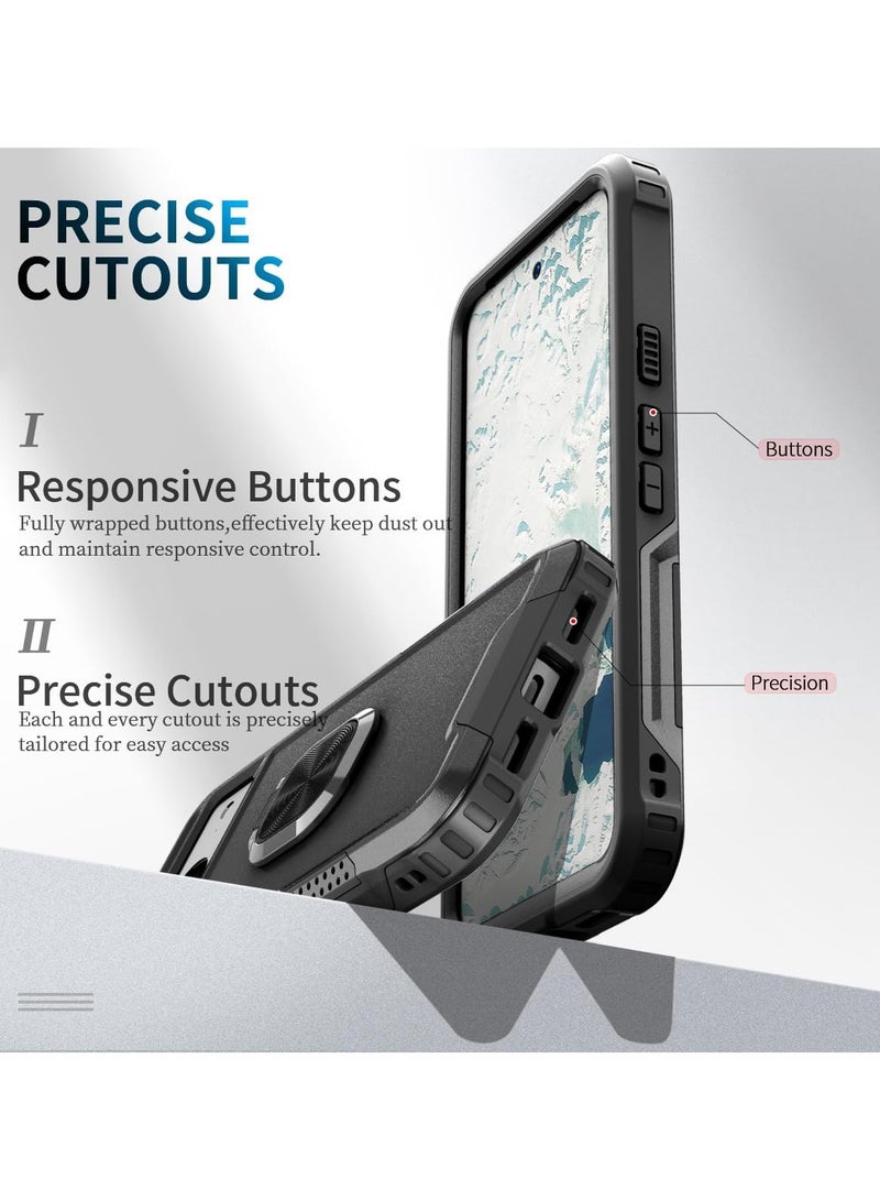 general Case Compatible with Google Pixel 8 Pro 5G Phone Case, Military Grade Back Cover with Ring Kickstand Shockproof PC Bumper Tough Hard Armor Protection Cover for Google Pixel 8 Pro - Image 4