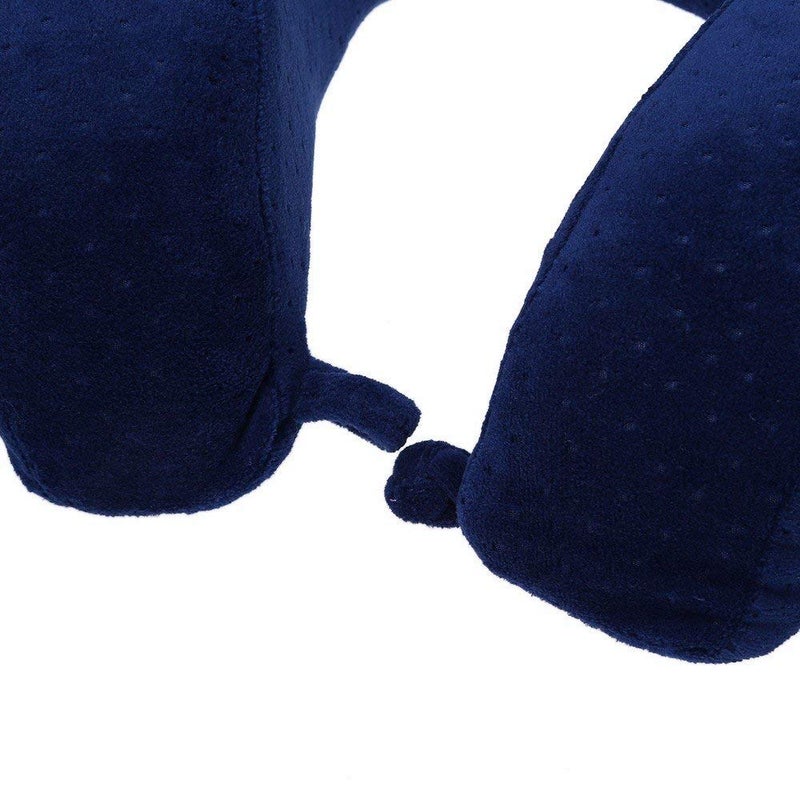 JERN JERN® U Shaped Slow Rebound Memory Foam Pillow with Button (Blue)  - Image 3