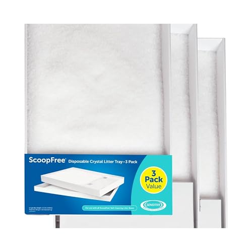 PetSafe ScoopFree Disposable Crystal Cat Litter Tray Easy Cleaning Box Refill Tray for Electric Litter Box Fragrance Free 43 lb Bags 3 Pack