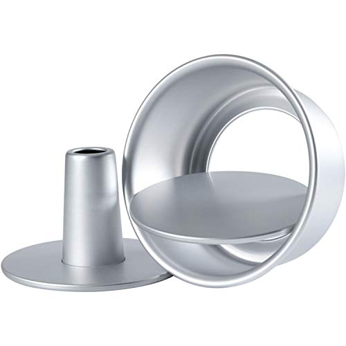 Tosnail 3 Pieces 6 Inches Aluminum Angel Food Cake Pan Round Cake Pan with Removable Bottoms - Image 1