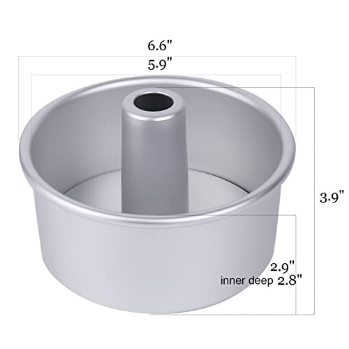 Tosnail 3 Pieces 6 Inches Aluminum Angel Food Cake Pan Round Cake Pan with Removable Bottoms - Image 2