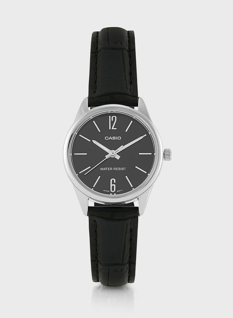 CASIO Leather Strap Analog Watch - Image 1