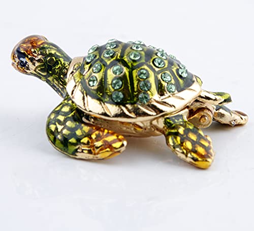 SEVENBEES Mini Sea Turtle Figurine Trinket Box Hinged Jewelry Boxes - Image 5