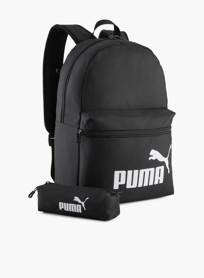 PUMA Logo Print Backpack For Kids 8-13 Years With Pencil Pouch - Image 1