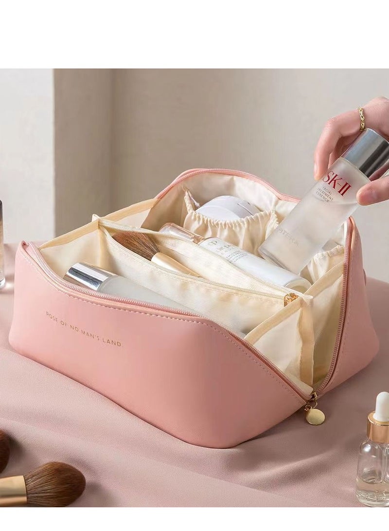 Generic Waterproof travel Makeup Bag and Large Capacity Cosmetic Bags for Women（Pink）  - Image 3