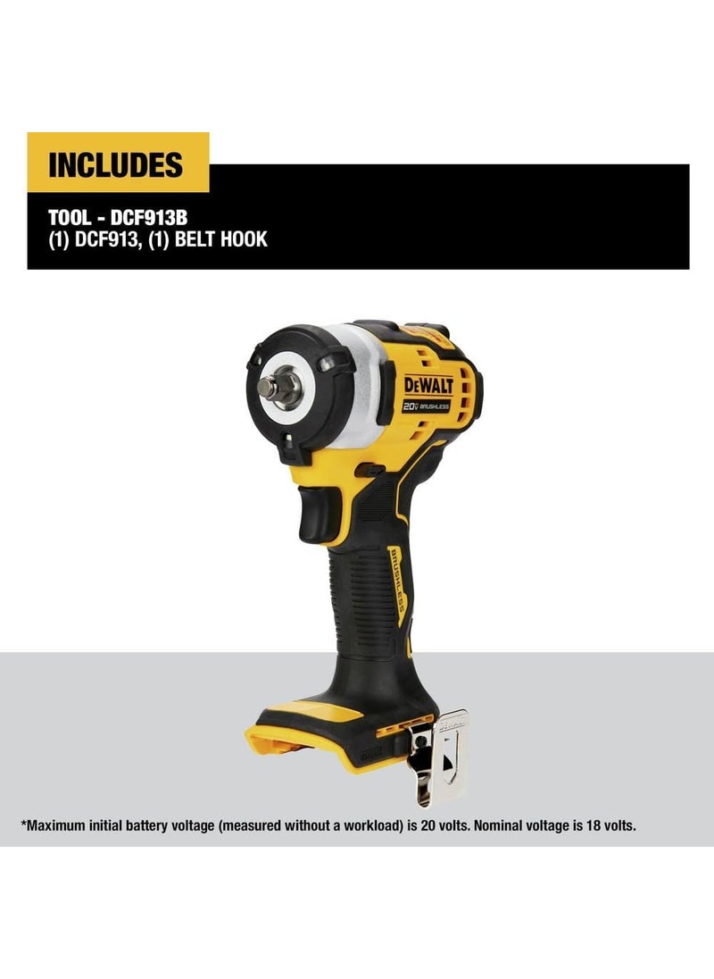 DEWALT DEWALT DCF913B 20V MAX 38 in Cordless Impact Wrench with Hog Ring Anvil Tool Only  - Image 2