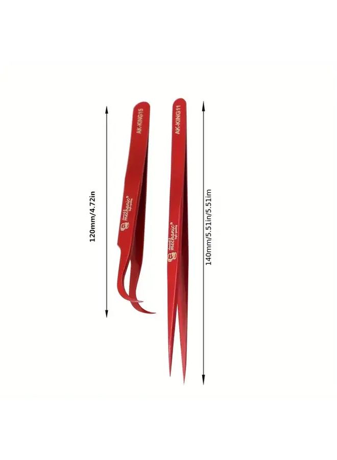 Curved Straight Stainless Steel Tweezer For Phone Motherboard Repair And Nail Art - Image 3