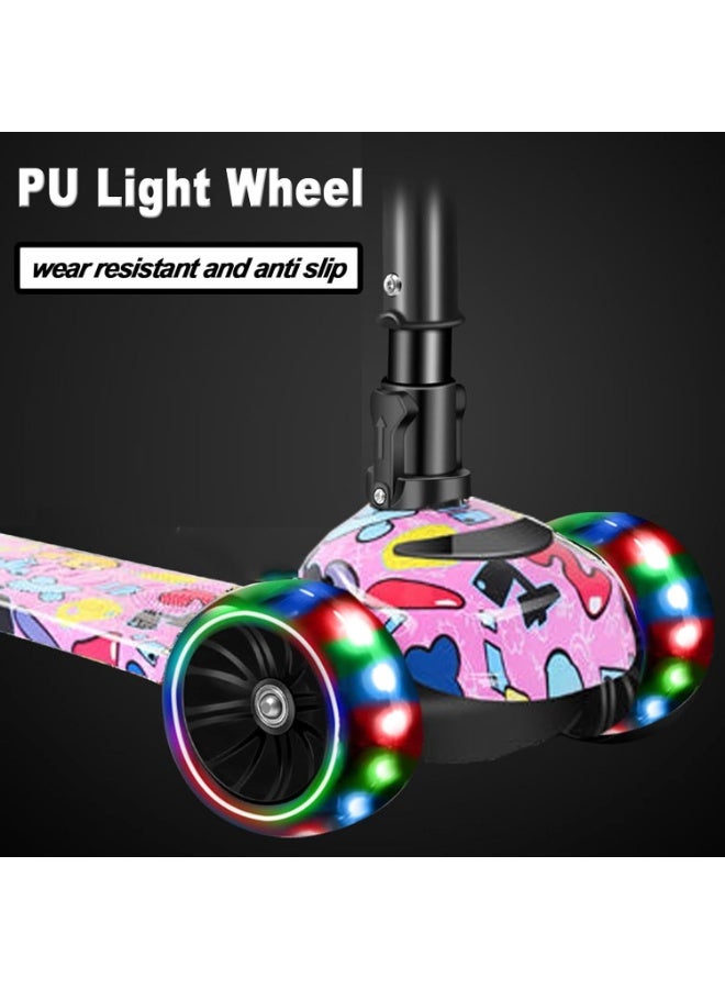 سانتين رايلي سكوتر ركل 3 في 1 للأطفال من عمر 3 إلى 8 سنوات، قابل لتعديل الارتفاع، قابل للطي، مقعد قابل للإزالة، 3 عجلات بإضاءة LED، أنشطة خارجية للأطفال الصغار من الأولاد والبنات - Image 3