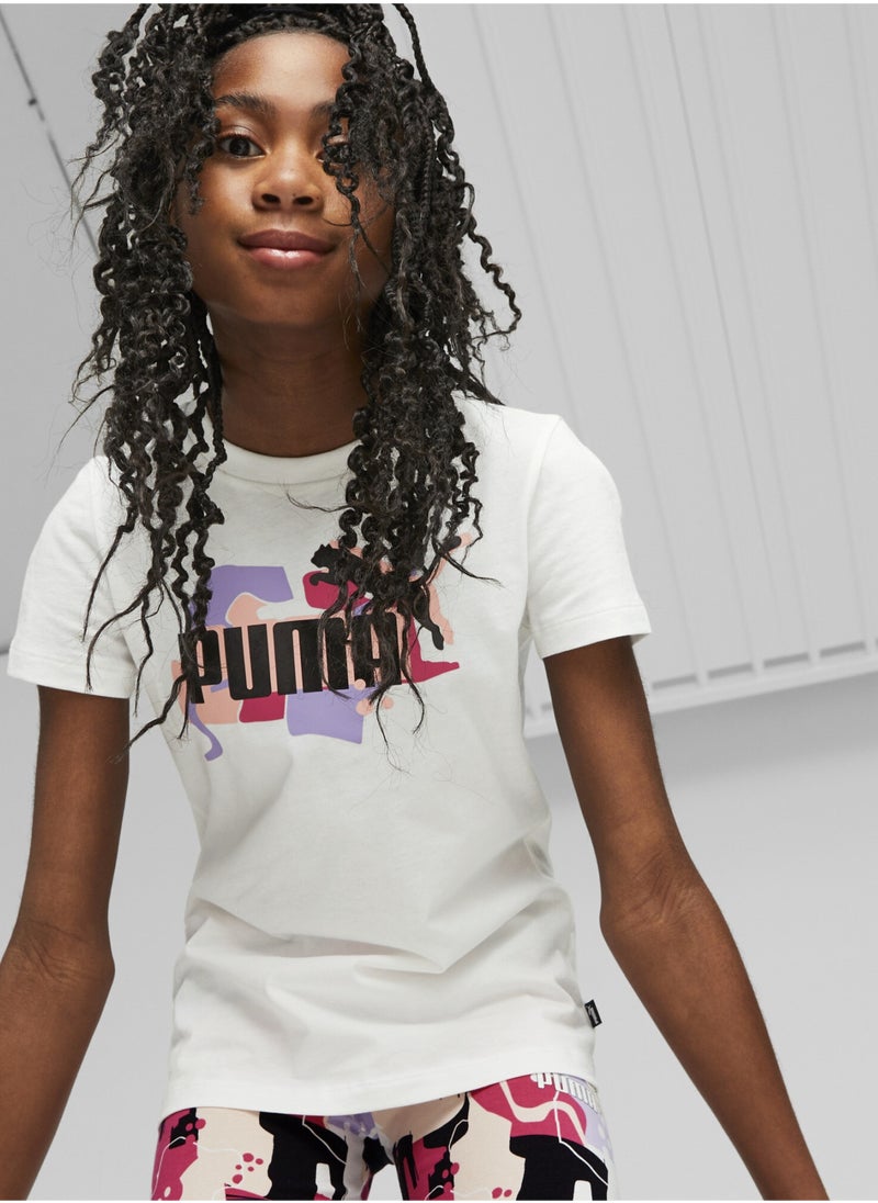 PUMA Essentials Kids Girls STREET ART Logo T-Shirt  - Image 1