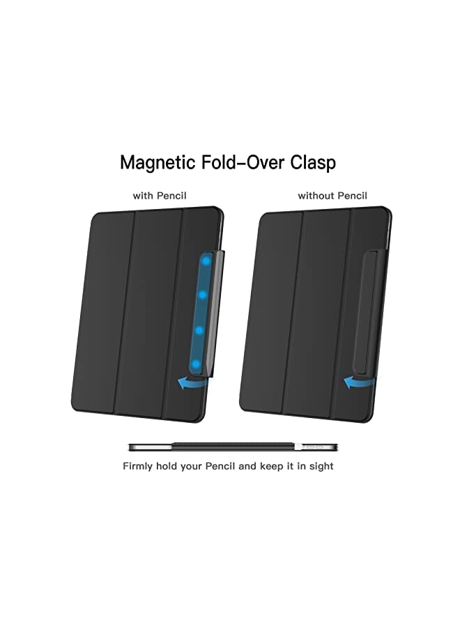 Jetech حافظة مغناطيسية لجهاز iPad Pro 12.9 بوصة 2022/2021/2020/2018 (الجيل 6/5/4/3) ، شحن قلم 2 ، تثبيت مغناطيسي ، غطاء استيقاظ/نوم تلقائي (أسود) - Image 5