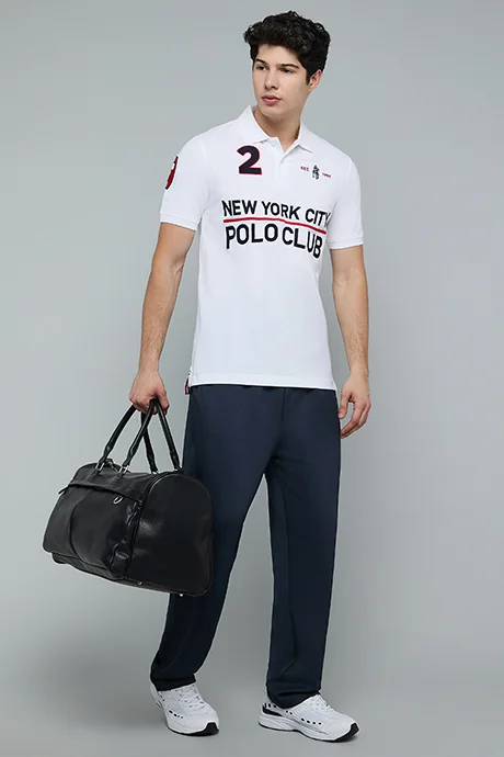 R&B Embroidered Polo T-Shirt with Short Sleeves