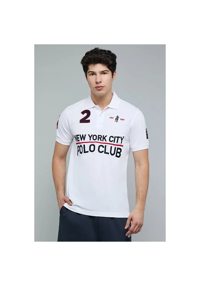 أر أند بي Embroidered Polo T-Shirt with Short Sleeves