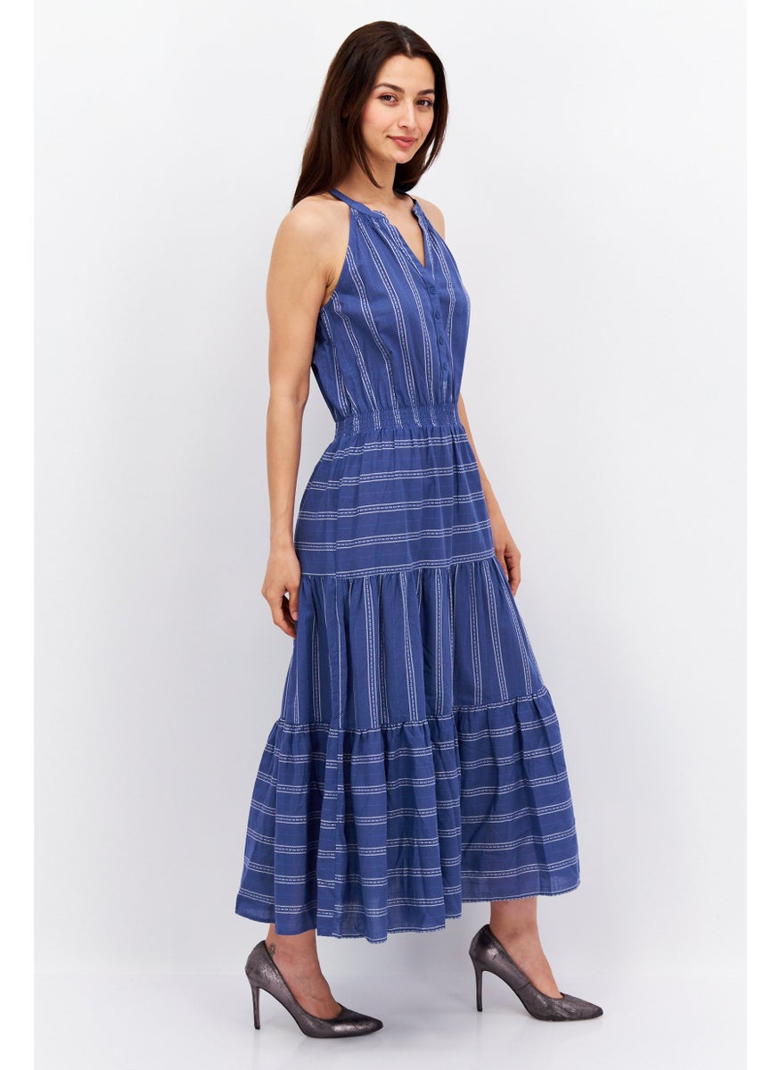 ESPRIT Women Textured Midi Dress, Blue  - Image 2