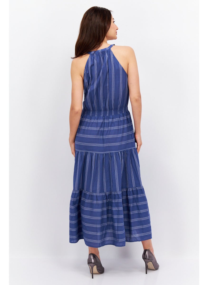 ESPRIT Women Textured Midi Dress, Blue  - Image 3