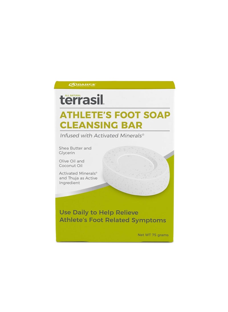 Terrasil terrasil Athletes Foot Soap Bar for Athletes Foot Fungus. Soothing Care & Treatment for Itchy, Burning, and Peeling Feet. All Natural, Hypoallergenic Approved, Cleansing Soap Bar (75g) 