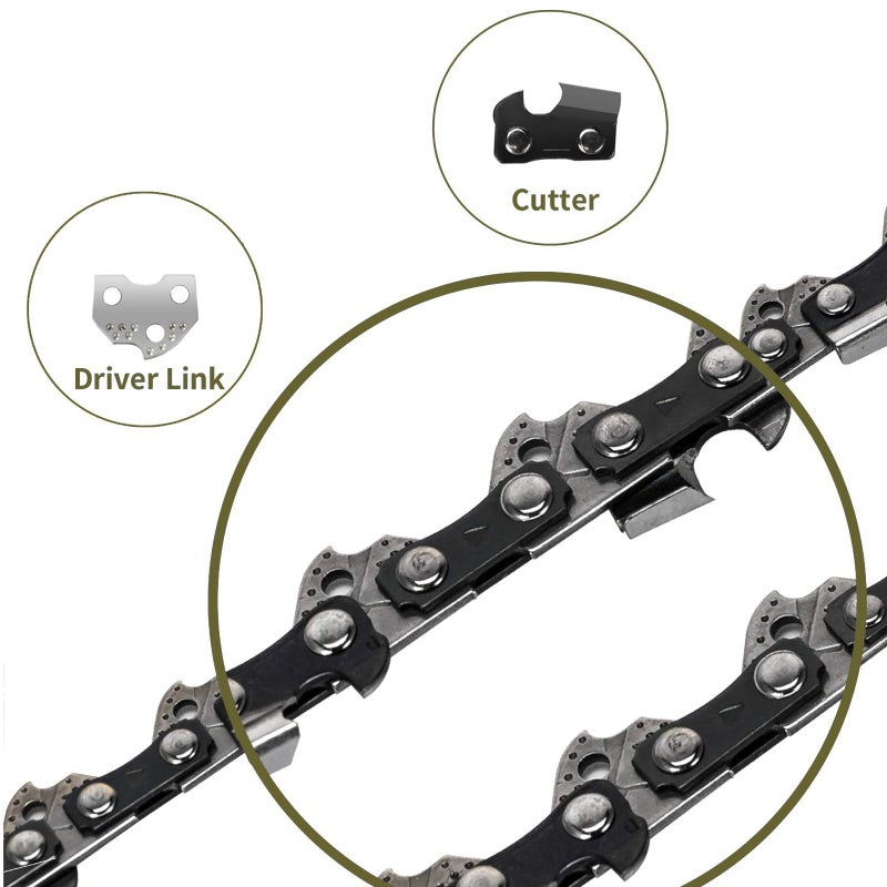 16 Inch Chainsaw Chain: 5-Pack Low-Kickback Precision Design - 3/8" LP Pitch Chrome-Hardened Cutting Teeth Chainsaw Replacement for Homeowner Property Maintenance, Professional Cutting Jobs, Compatibl - Image 4