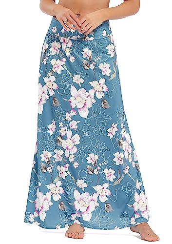 Yinggeli Women's Bohemian Print Long Maxi Skirt (M-Flower, XX-Large) - Image 1